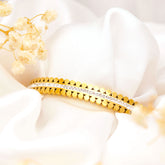 Golden Petal Bracelet with Zircon Sparkle Line